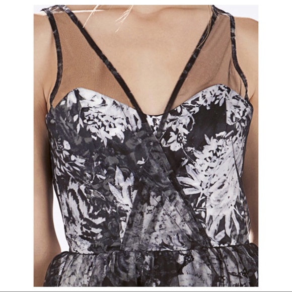 NEW PARKER FLORAL PRINT MESH OVERLAY MINI DRESS - Picture 3 of 8